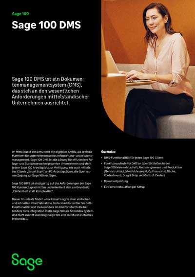 Broschüre Sage 100 cloud / Sage100c XRM