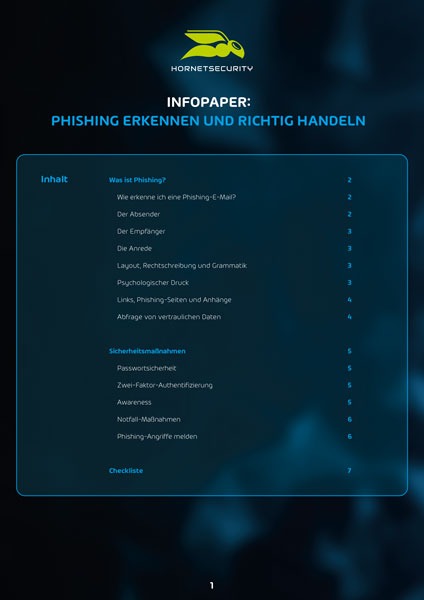 Hornetsecurity Infopblatt IT-Sicherheit und Phishing