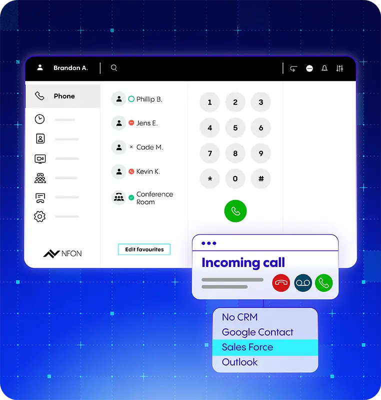 CRM mit Cloud Telefonanlage Cloudya von NFON