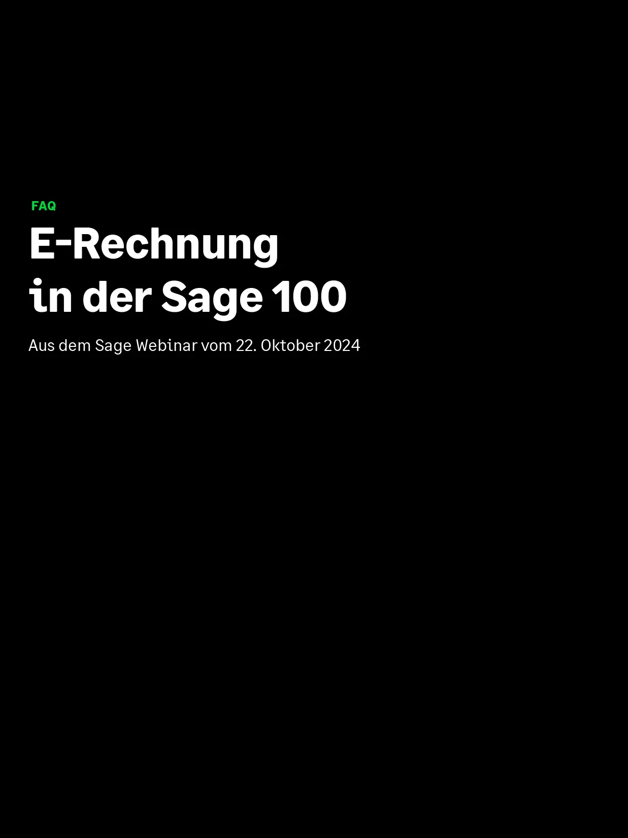 Sage100 E Rechnung Faq
