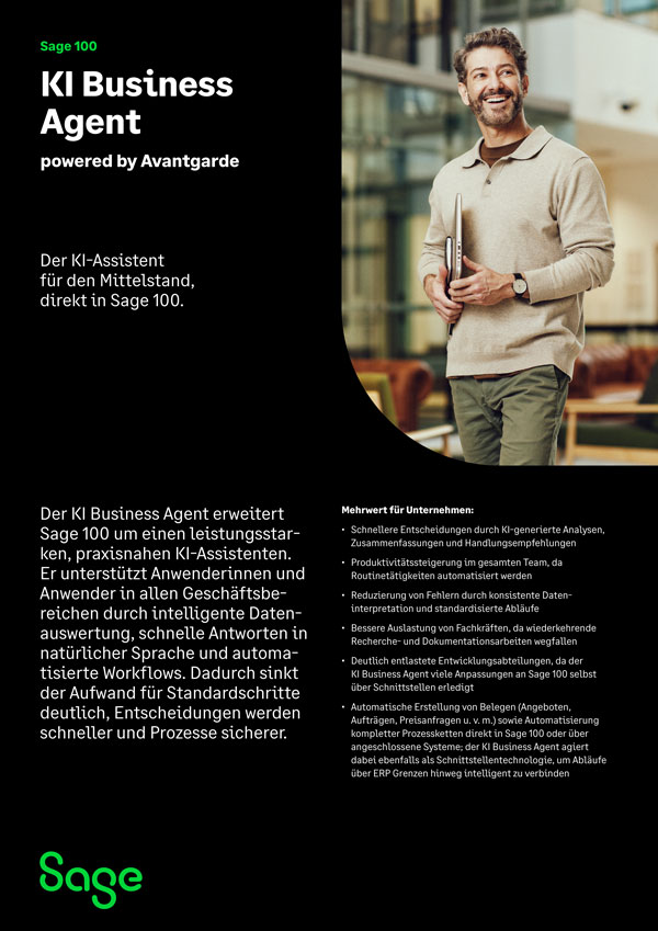 Titel Datenblatt Sage 100 Ki Business Agent